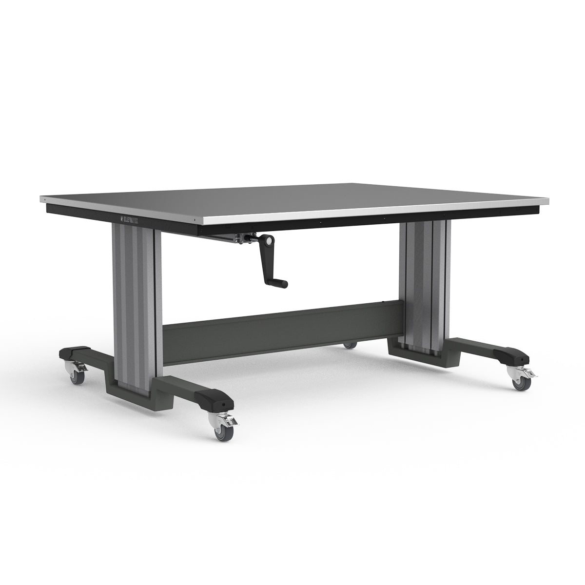 Mobile Adjustable Height Workbench - Stainless Steel Top