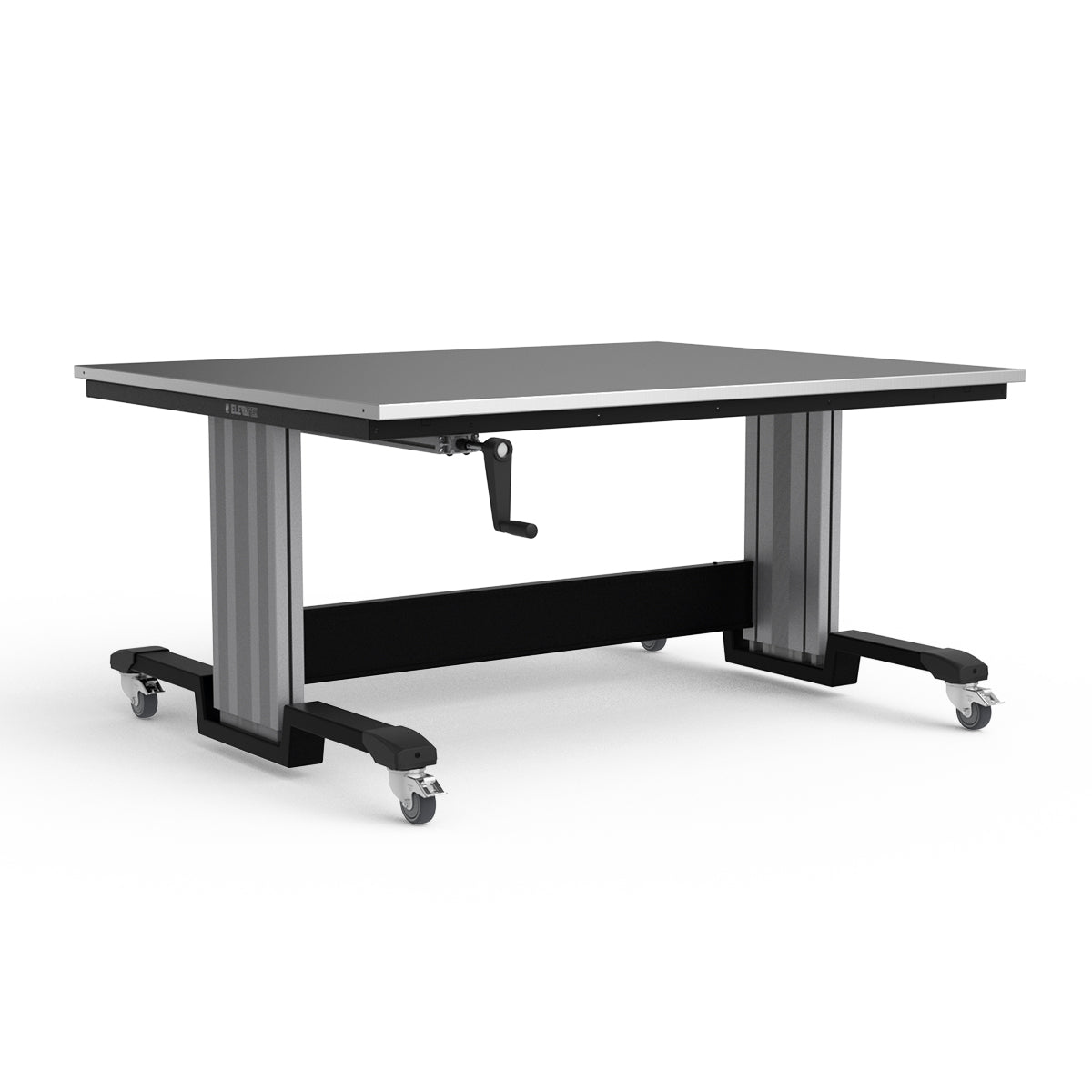 Mobile Adjustable Height Workbench - Stainless Steel Top