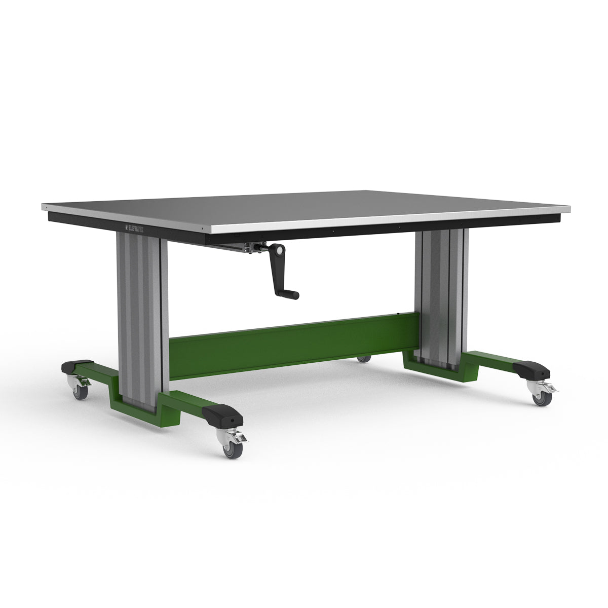 Mobile Adjustable Height Workbench - Stainless Steel Top