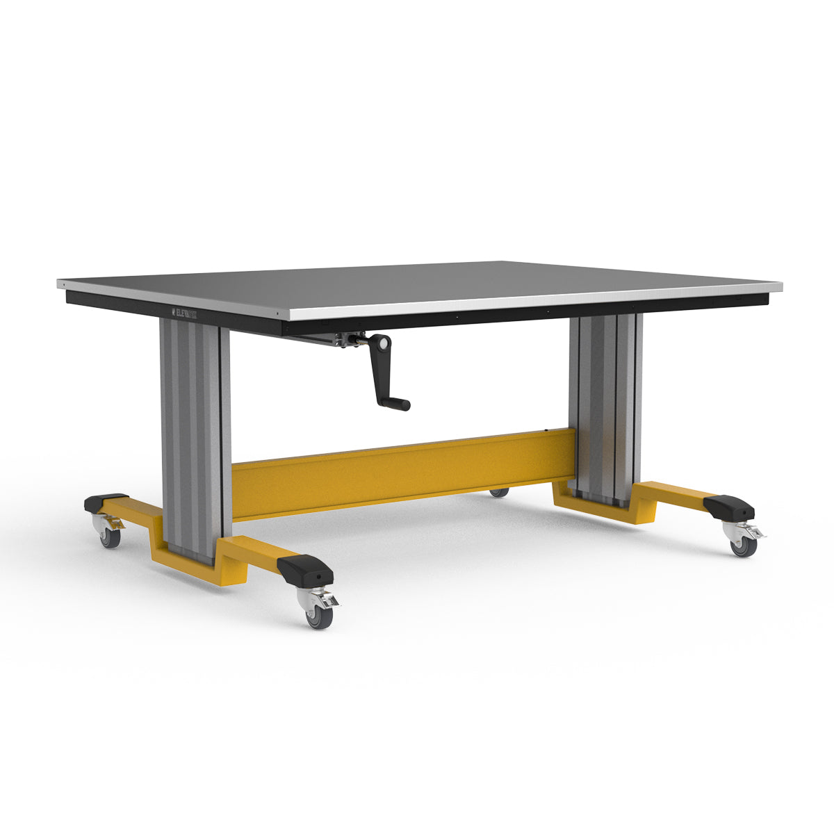 Mobile Adjustable Height Workbench - Stainless Steel Top