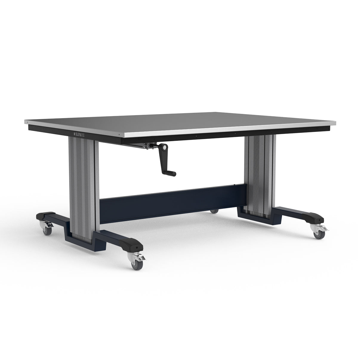 Mobile Adjustable Height Workbench - Stainless Steel Top