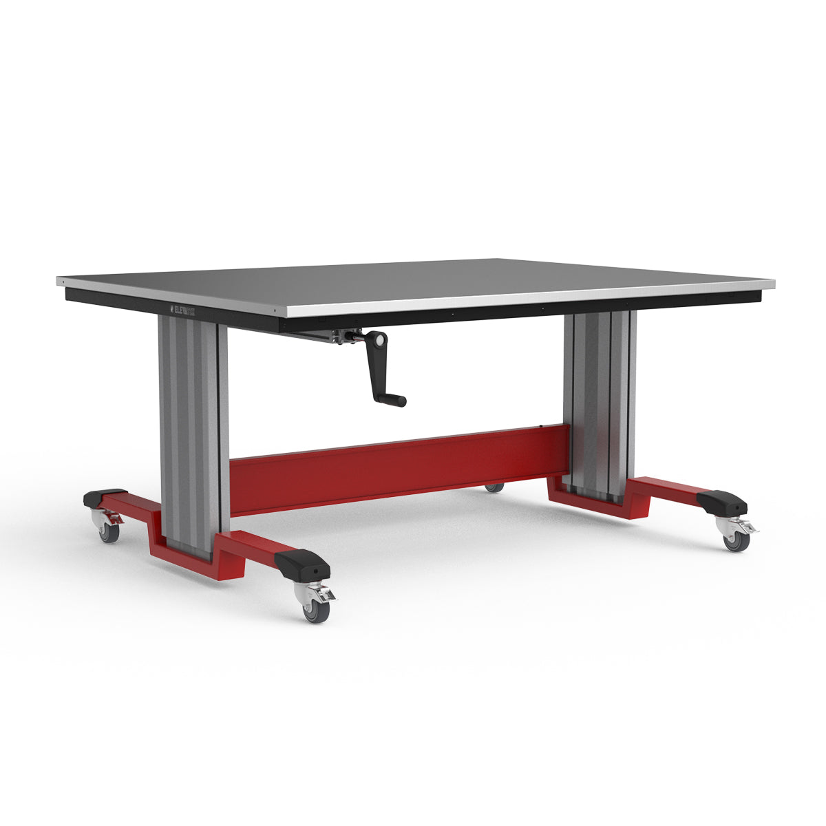 Mobile Adjustable Height Workbench - Stainless Steel Top