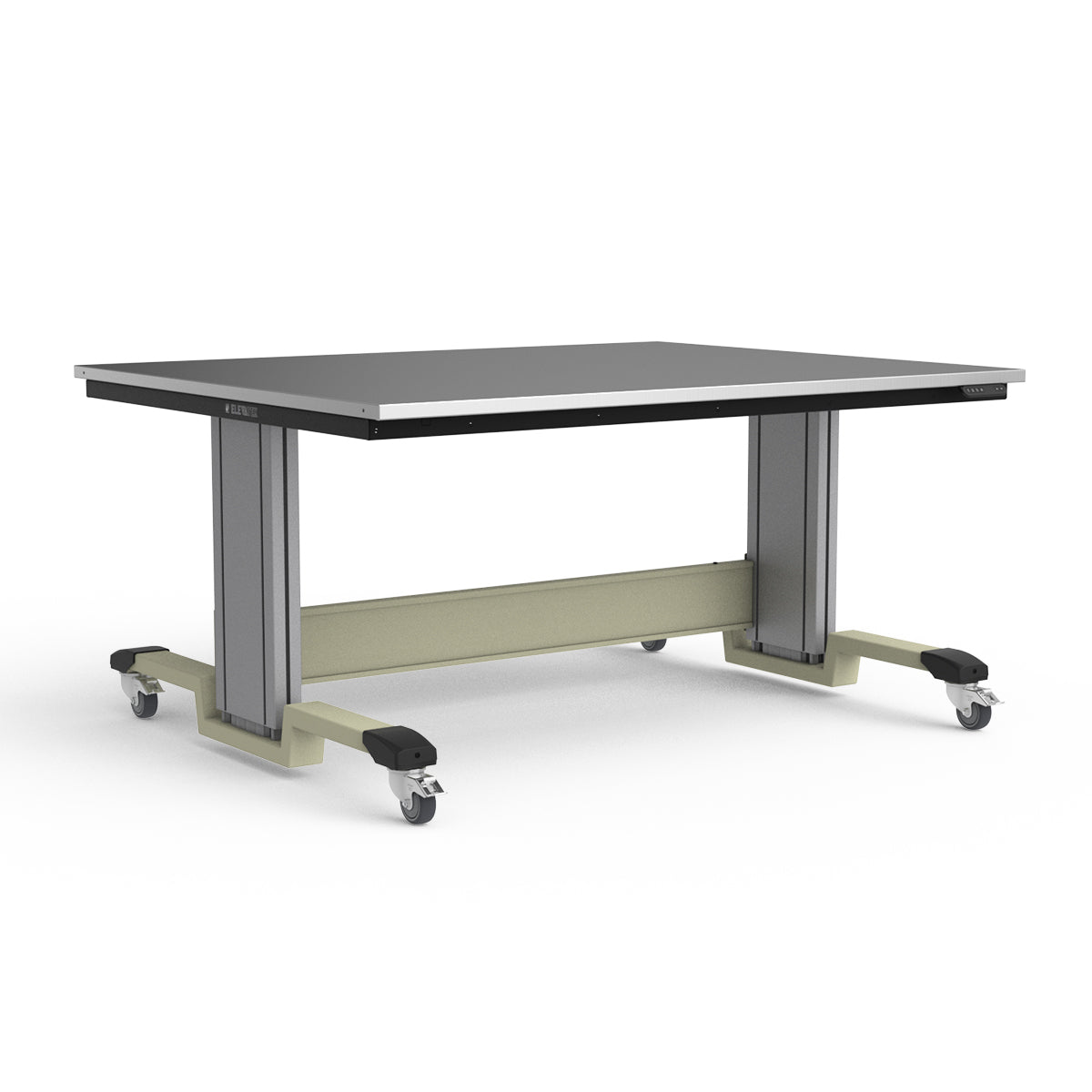 Mobile Adjustable Height Workbench - Stainless Steel Top