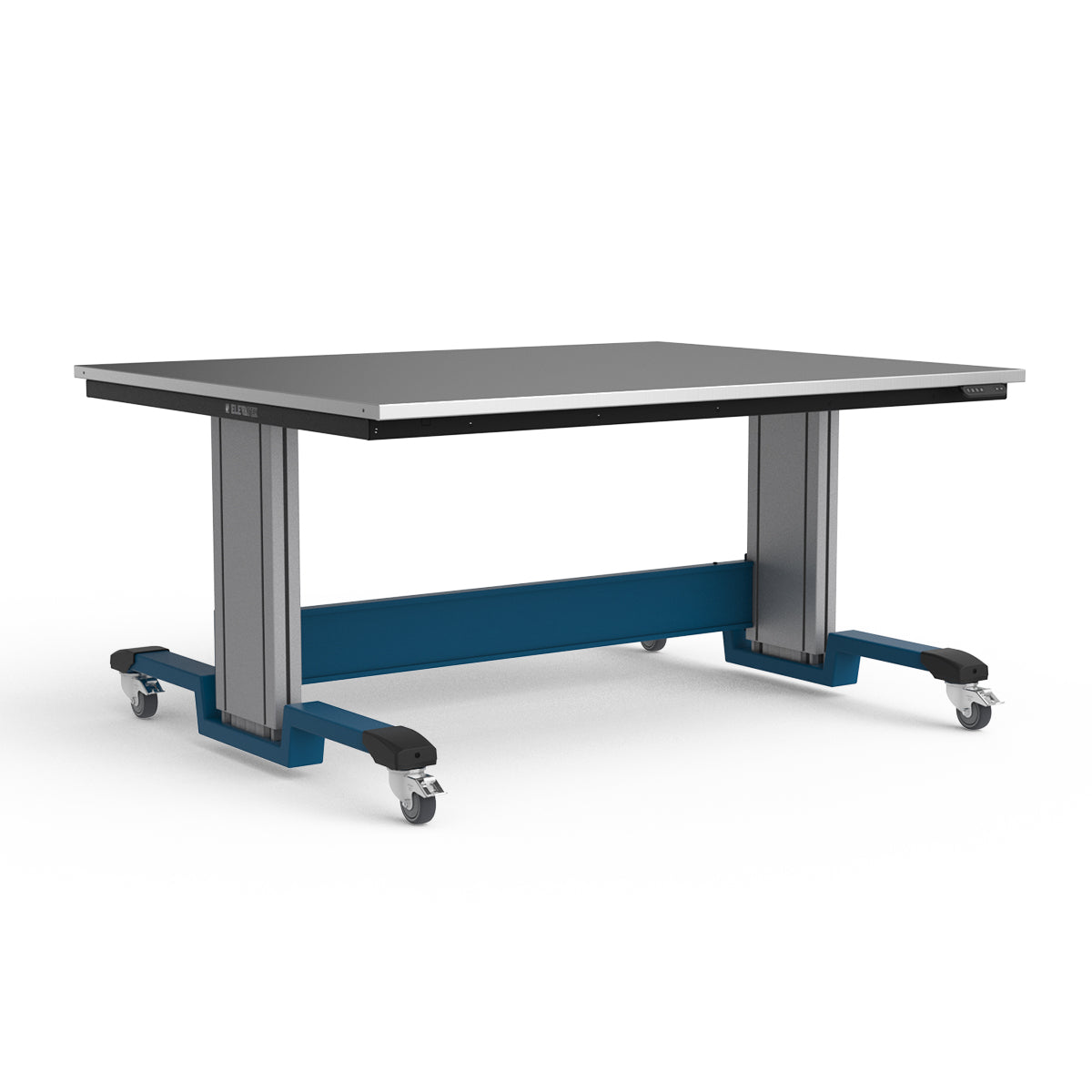 Mobile Adjustable Height Workbench - Stainless Steel Top