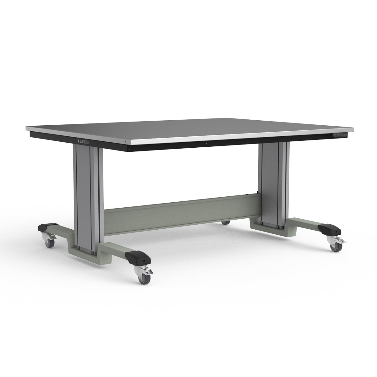 Mobile Adjustable Height Workbench - Stainless Steel Top