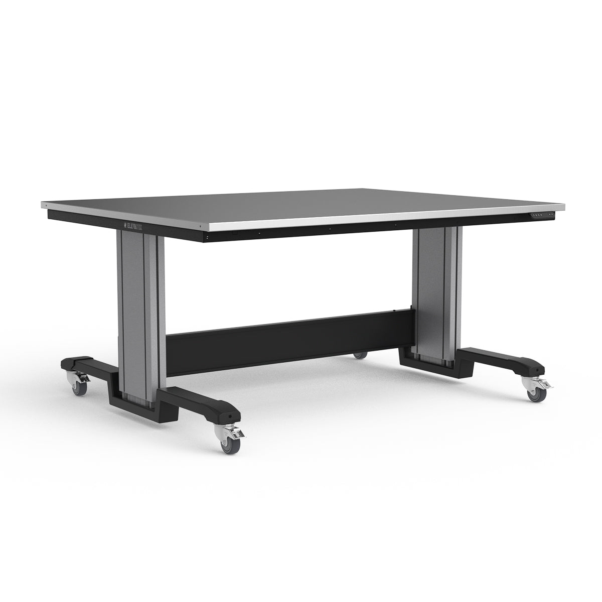 Mobile Adjustable Height Workbench - Stainless Steel Top