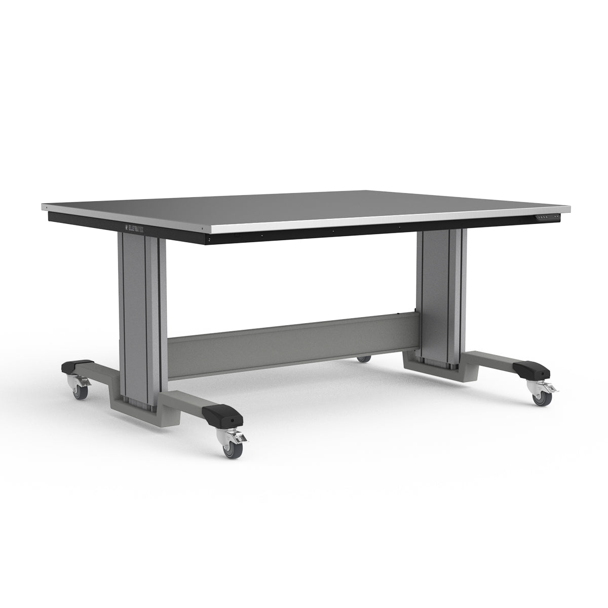 Mobile Adjustable Height Workbench - Stainless Steel Top