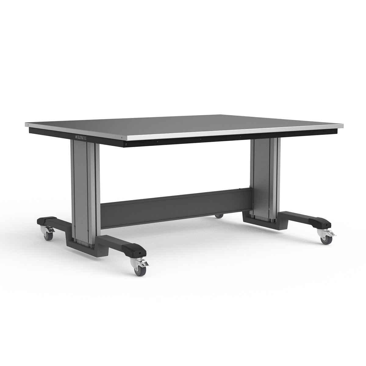 Mobile Adjustable Height Workbench - Stainless Steel Top