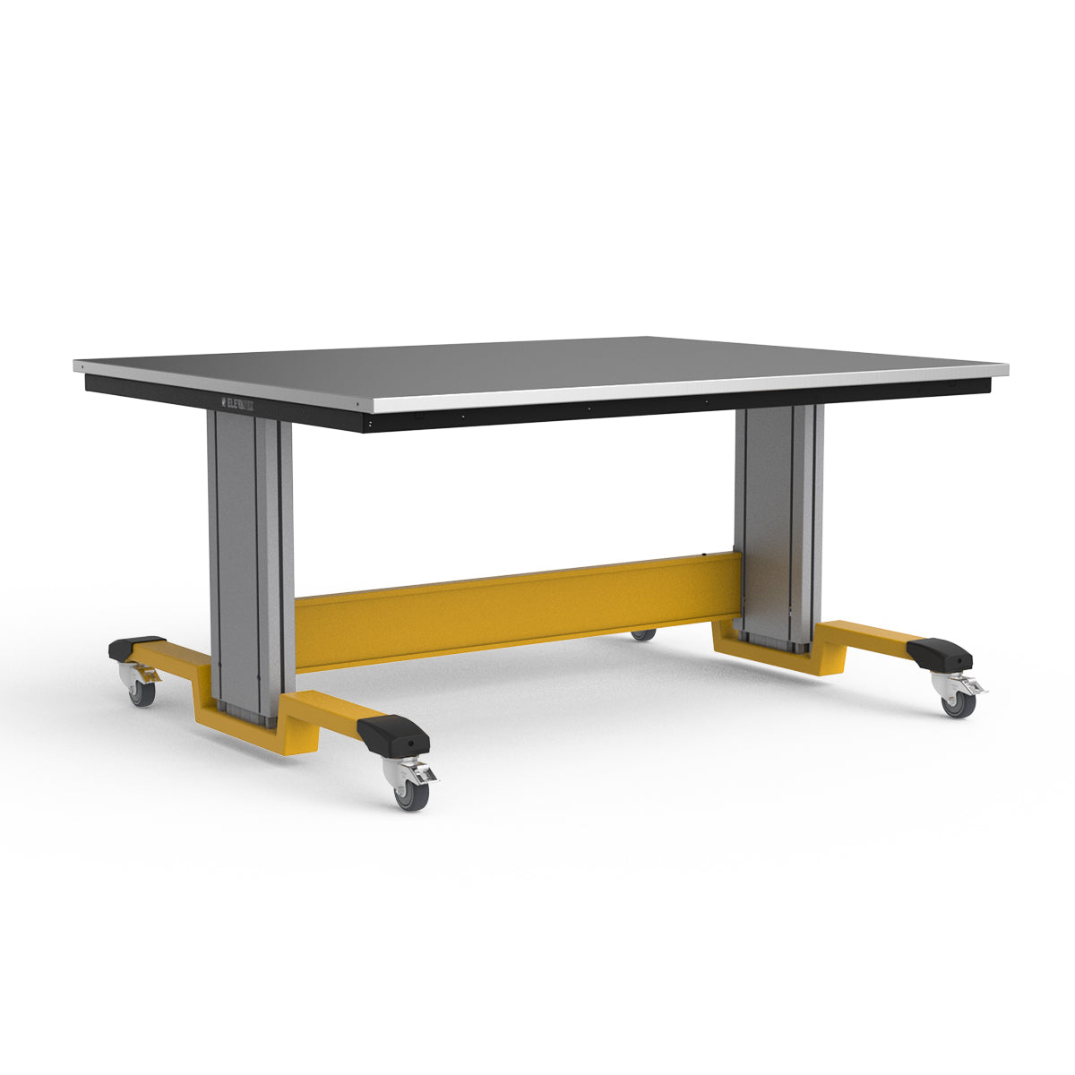 Mobile Adjustable Height Workbench - Stainless Steel Top