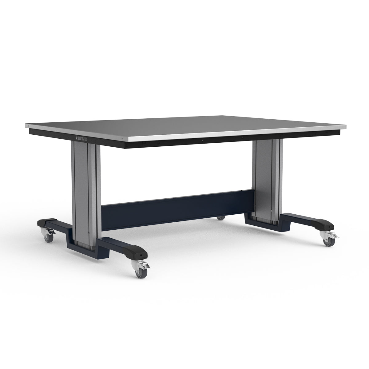 Mobile Adjustable Height Workbench - Stainless Steel Top