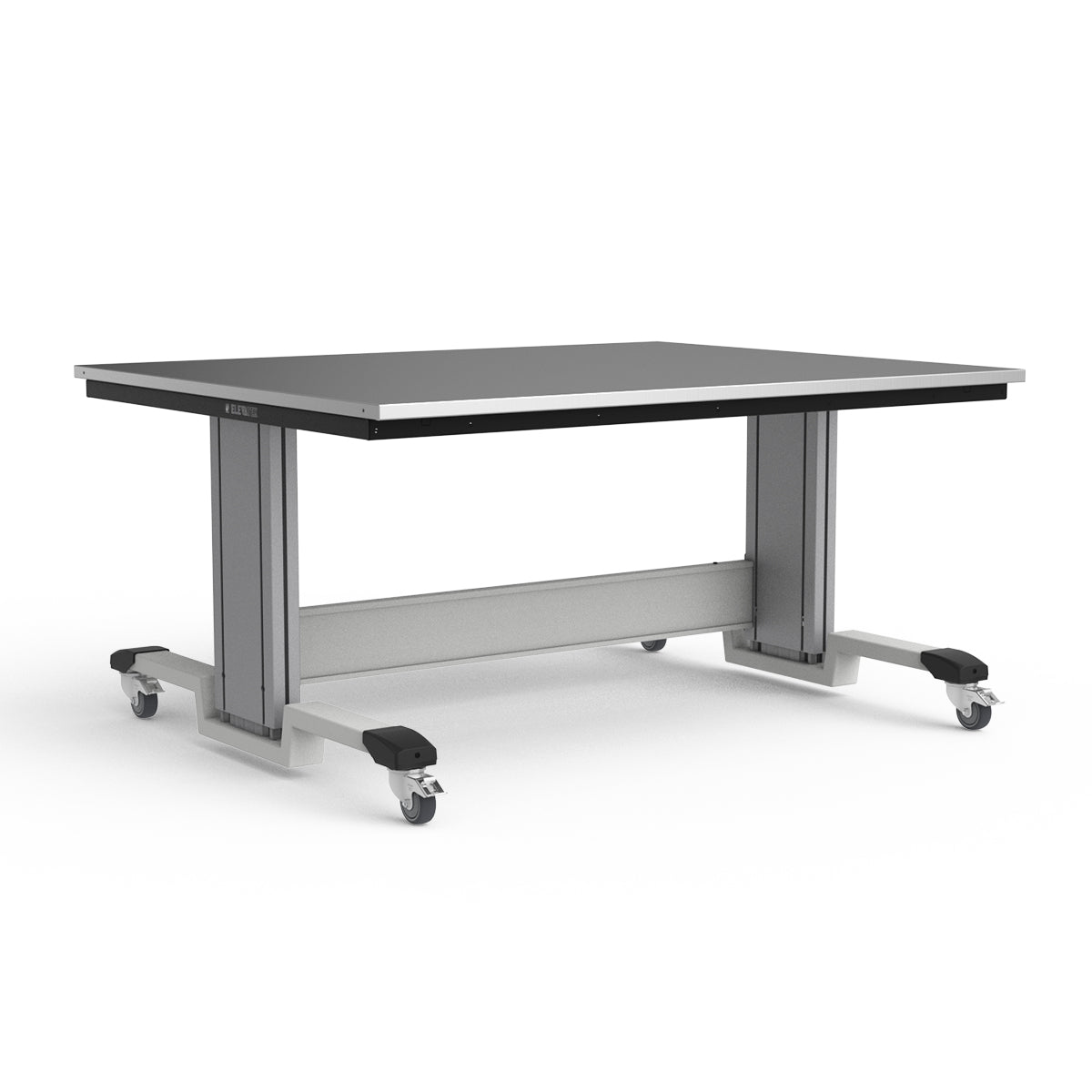 Mobile Adjustable Height Workbench - Stainless Steel Top