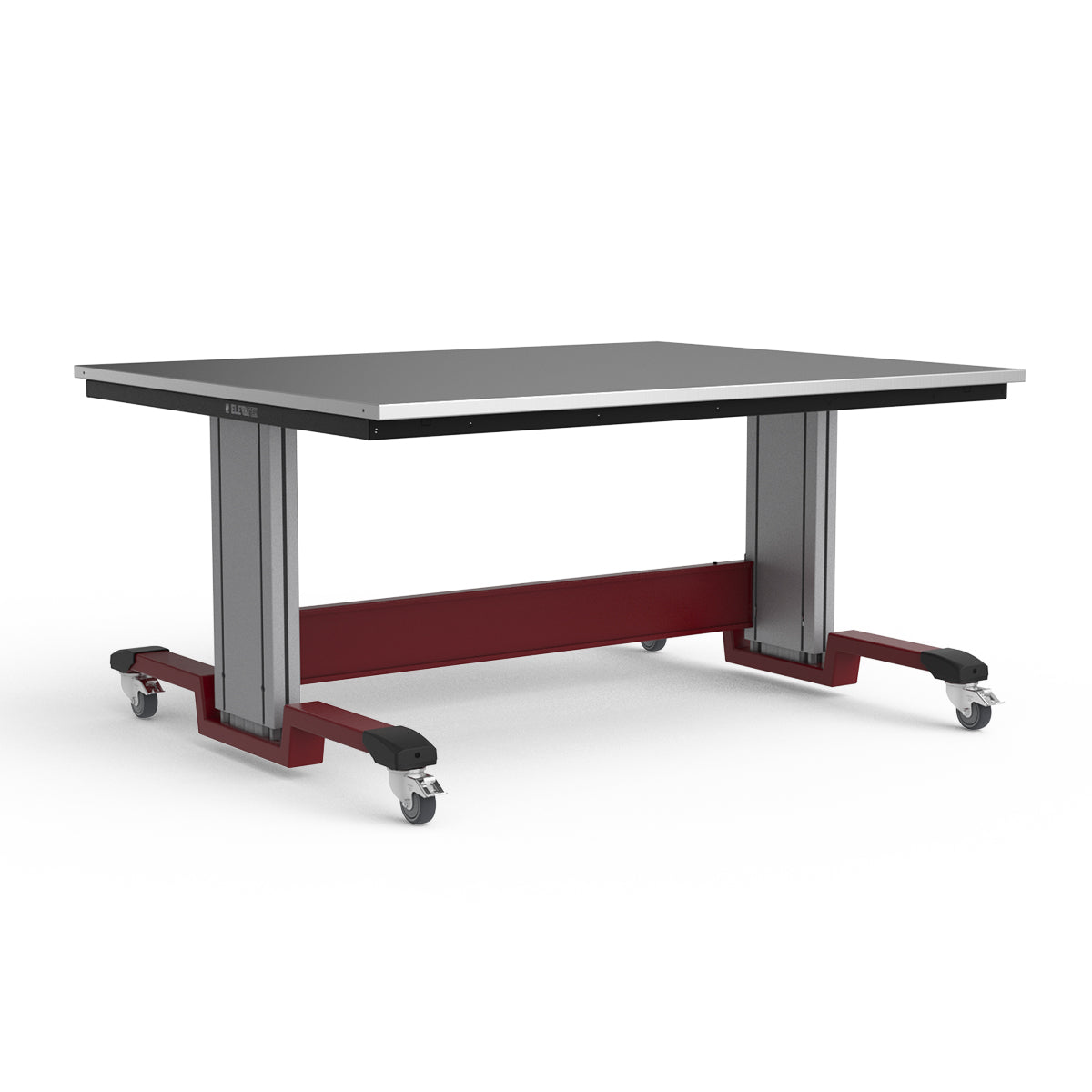 Mobile Adjustable Height Workbench - Stainless Steel Top