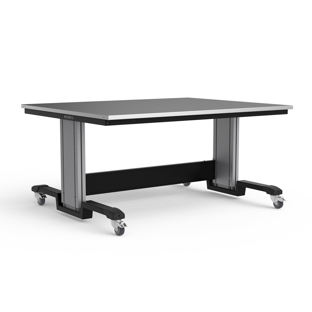 Mobile Adjustable Height Workbench - Stainless Steel Top