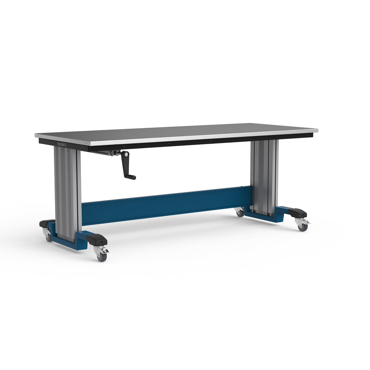 Mobile Adjustable Height Workbench - Stainless Steel Top