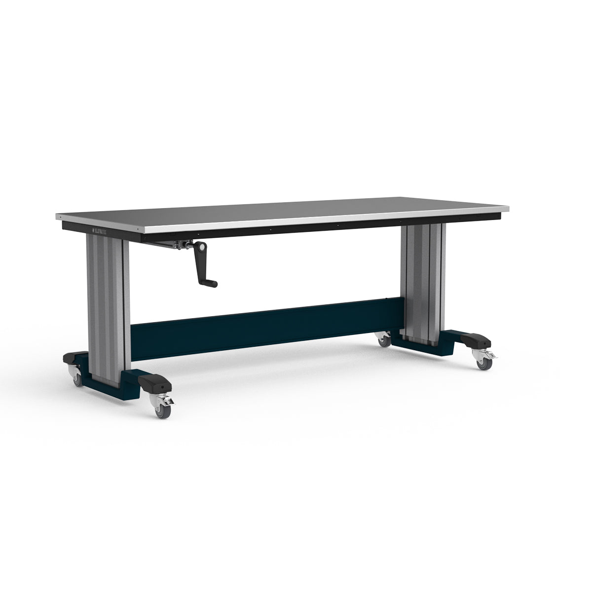 Mobile Adjustable Height Workbench - Stainless Steel Top