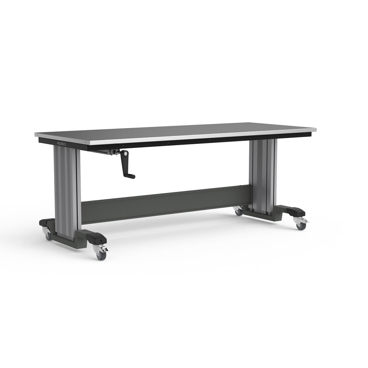 Mobile Adjustable Height Workbench - Stainless Steel Top