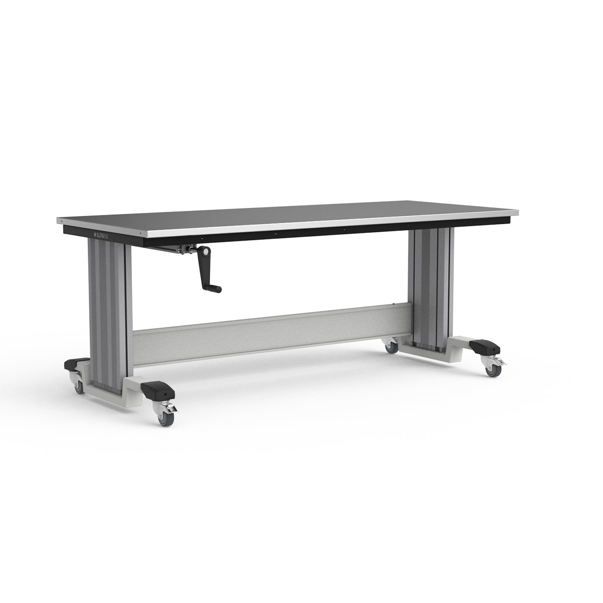 Mobile Adjustable Height Workbench - Stainless Steel Top