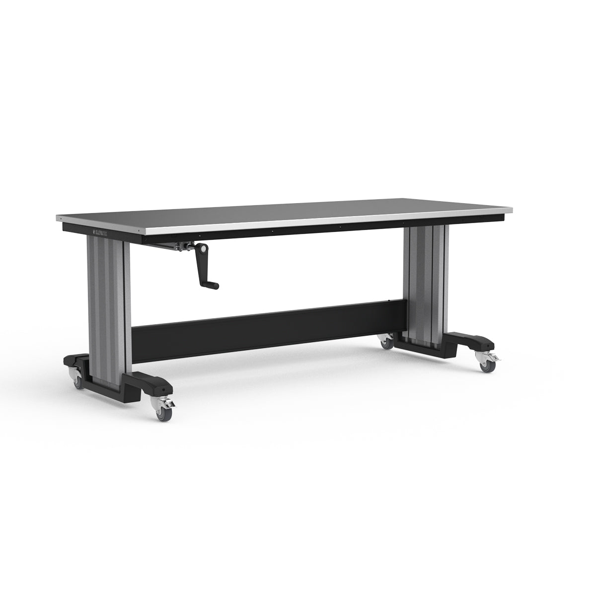 Mobile Adjustable Height Workbench - Stainless Steel Top