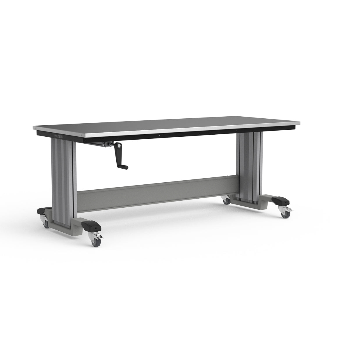 Mobile Adjustable Height Workbench - Stainless Steel Top