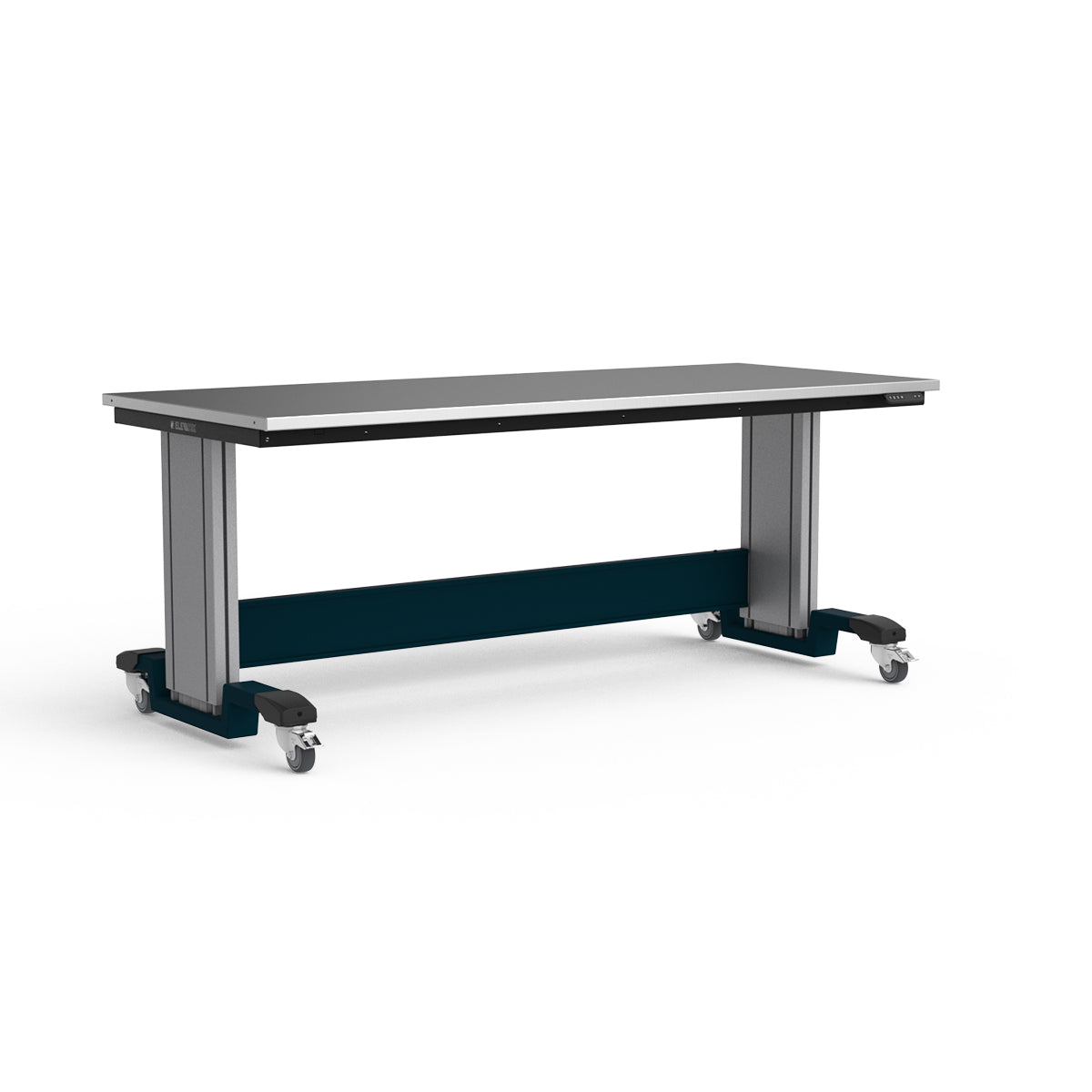 Mobile Adjustable Height Workbench - Stainless Steel Top