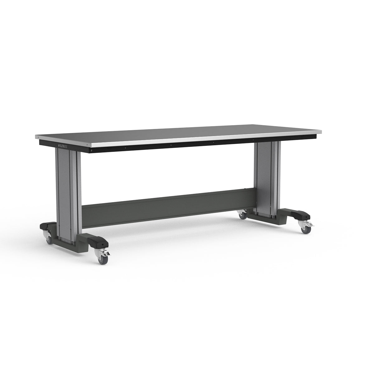 Mobile Adjustable Height Workbench - Stainless Steel Top