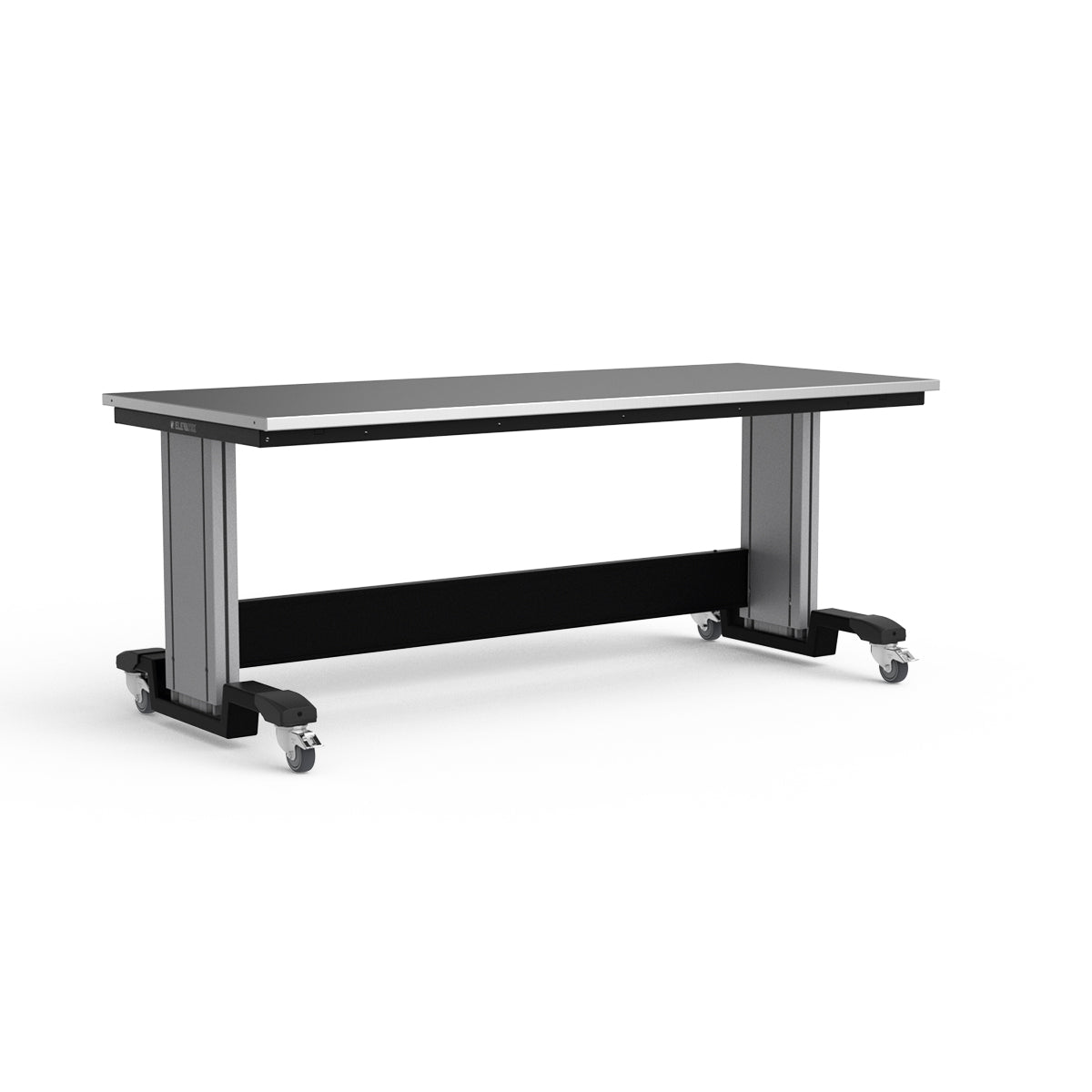 Mobile Adjustable Height Workbench - Stainless Steel Top