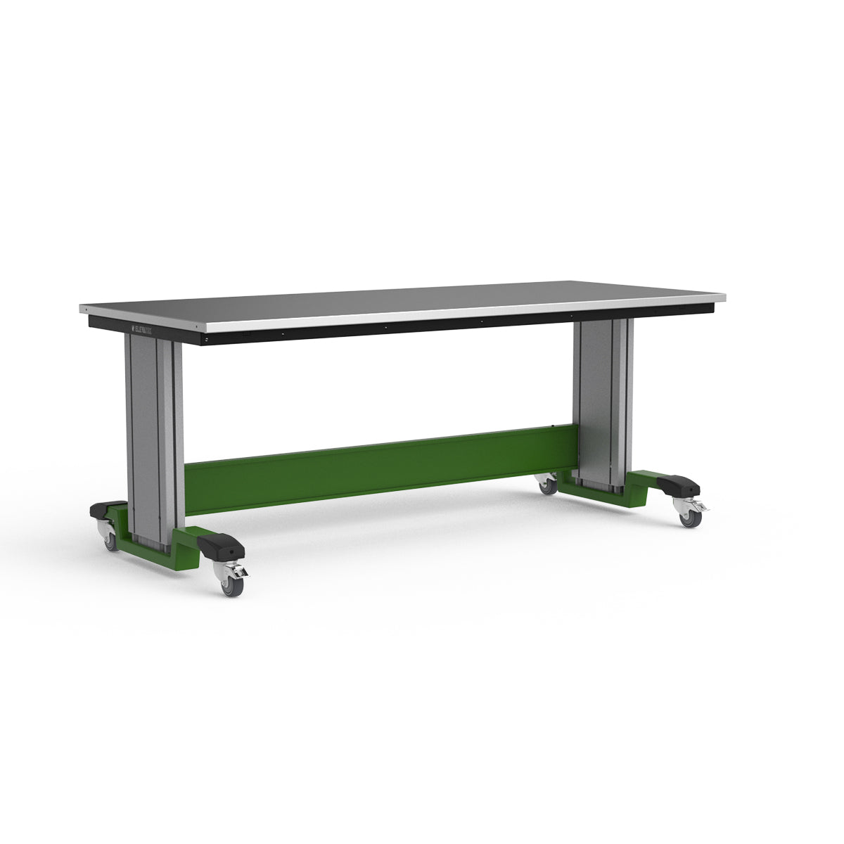 Mobile Adjustable Height Workbench - Stainless Steel Top