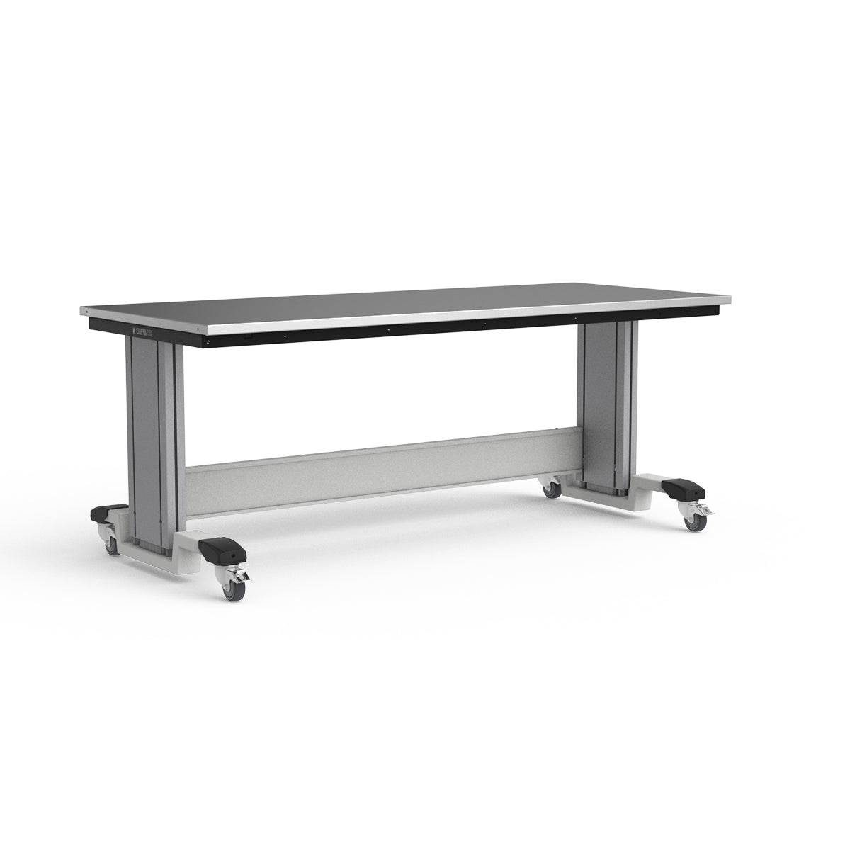 Mobile Adjustable Height Workbench - Stainless Steel Top