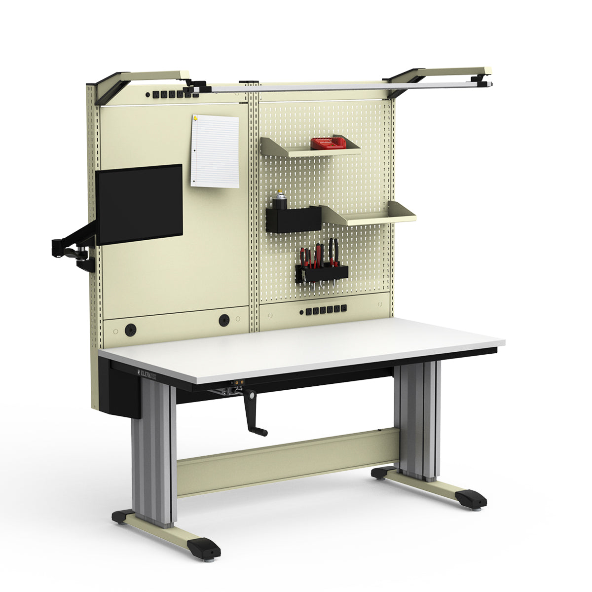 Adjustable Height Workstation - 60"W x 30"D x 74-90"H - Dissipative Top