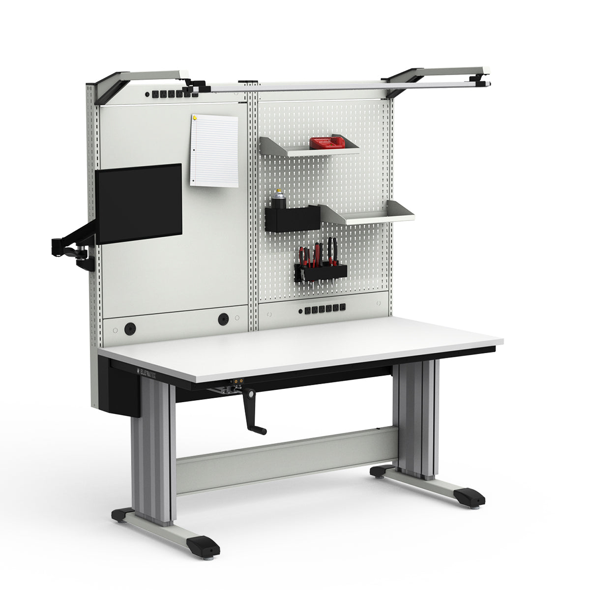 Adjustable Height Workstation - 60"W x 30"D x 74-90"H - Dissipative Top