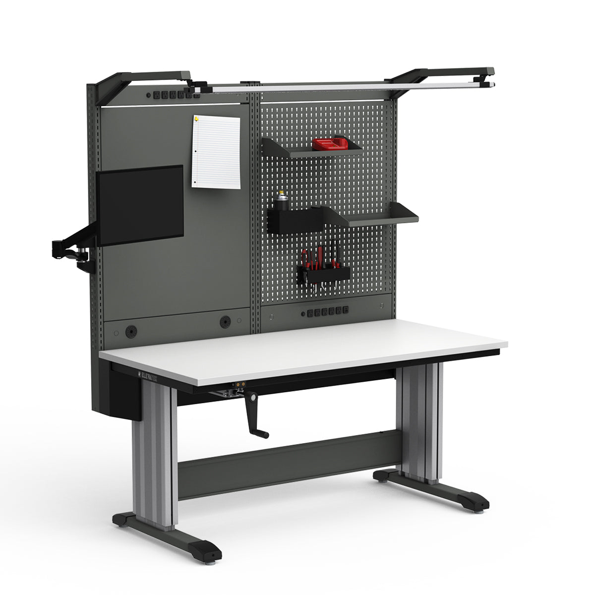 Adjustable Height Workstation - 60"W x 30"D x 74-90"H - Dissipative Top