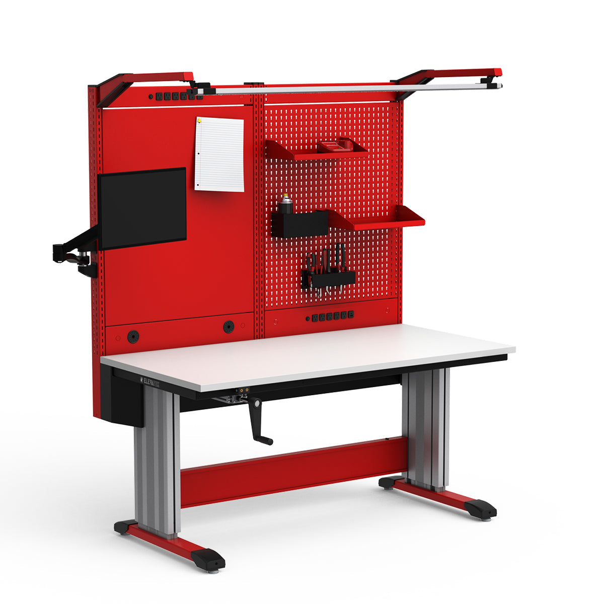 Adjustable Height Workstation - 60"W x 30"D x 74-90"H - Dissipative Top