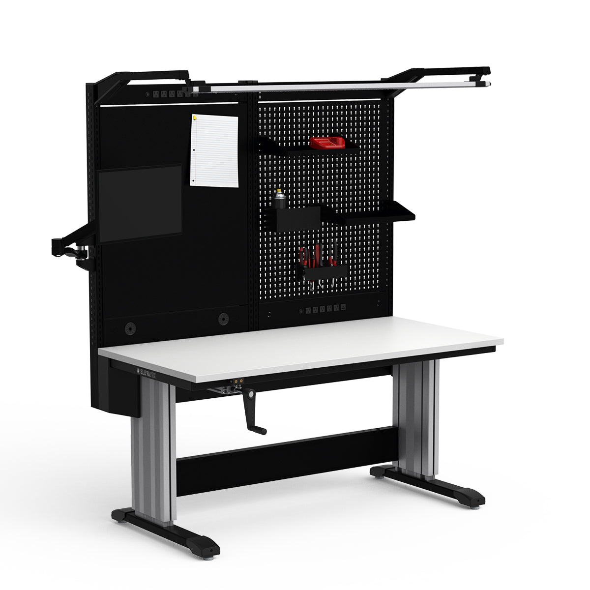 Adjustable Height Workstation - 60"W x 30"D x 74-90"H - Dissipative Top