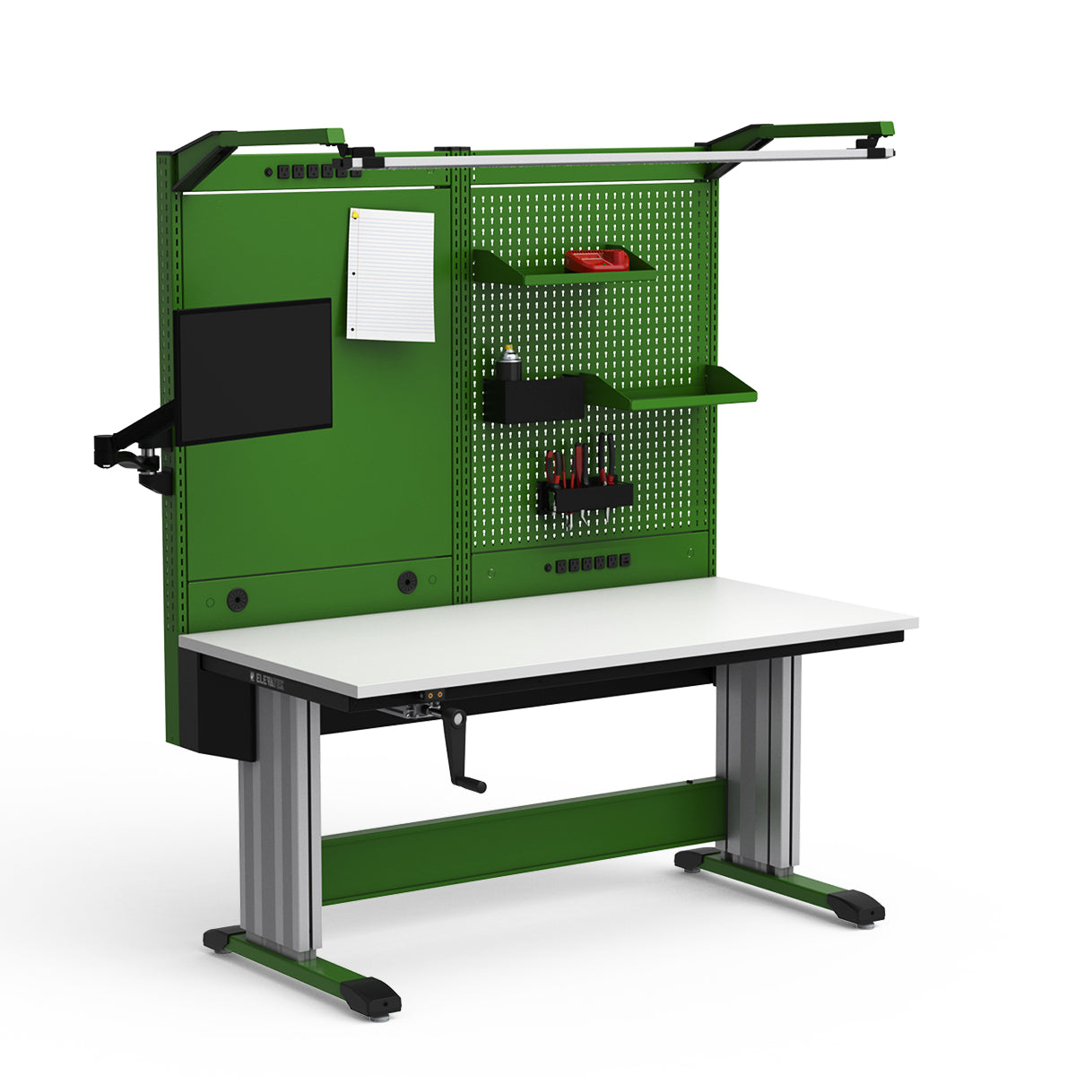 Adjustable Height Workstation - 60"W x 30"D x 74-90"H - Dissipative Top