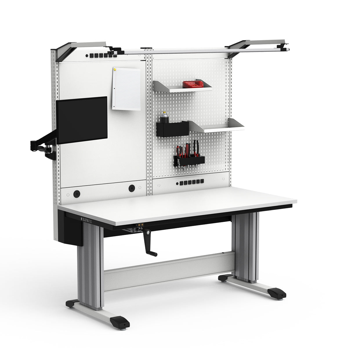 Adjustable Height Workstation - 60"W x 30"D x 74-90"H - Dissipative Top
