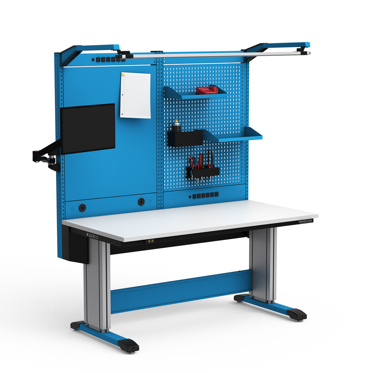 Adjustable Height Workstation - 60"W x 30"D x 74-90"H - Dissipative Top