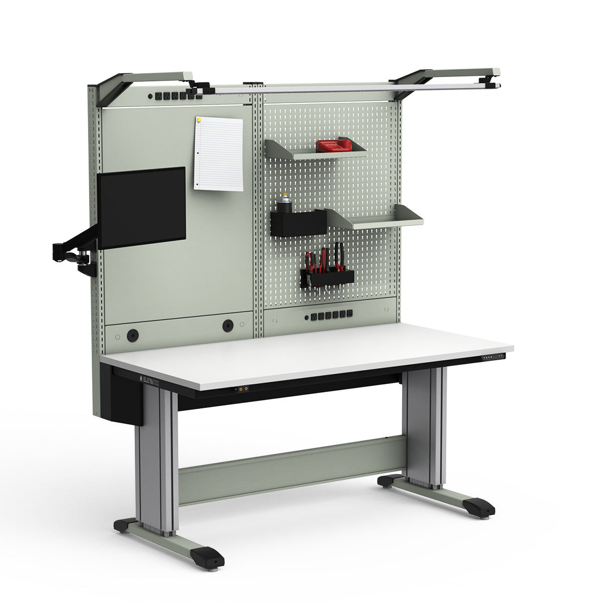 Adjustable Height Workstation - 60"W x 30"D x 74-90"H - Dissipative Top