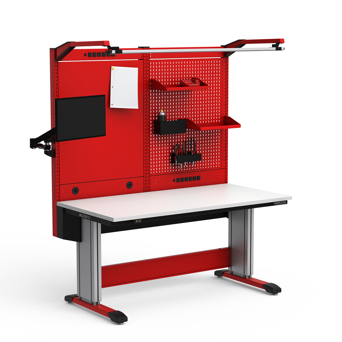 Adjustable Height Workstation - 60"W x 30"D x 74-90"H - Dissipative Top