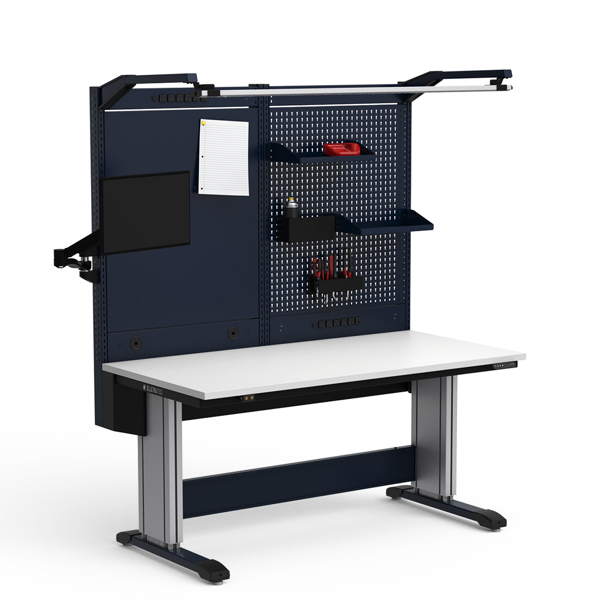 Adjustable Height Workstation - 60"W x 30"D x 74-90"H - Dissipative Top