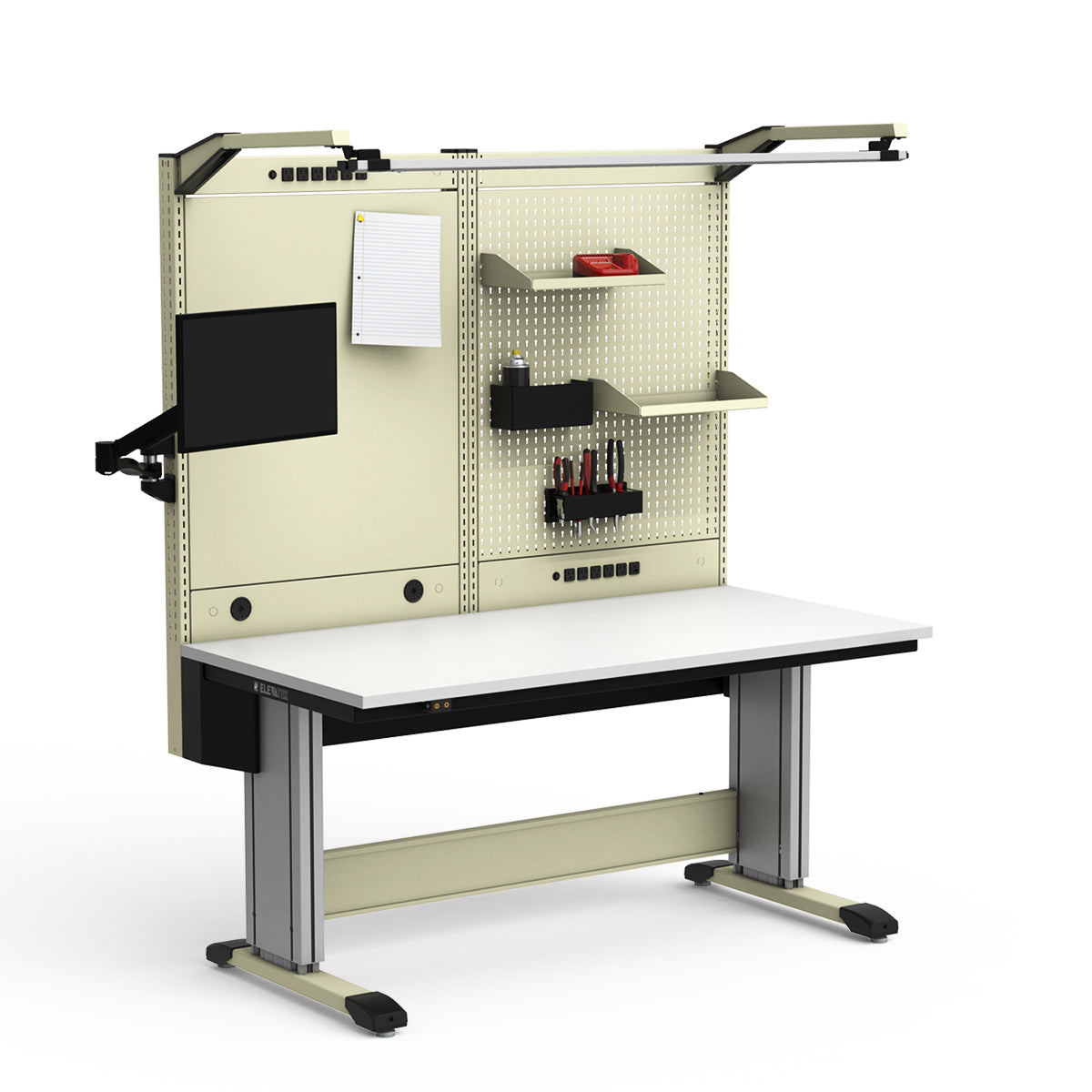 Adjustable Height Workstation - 60"W x 30"D x 74-90"H - Dissipative Top