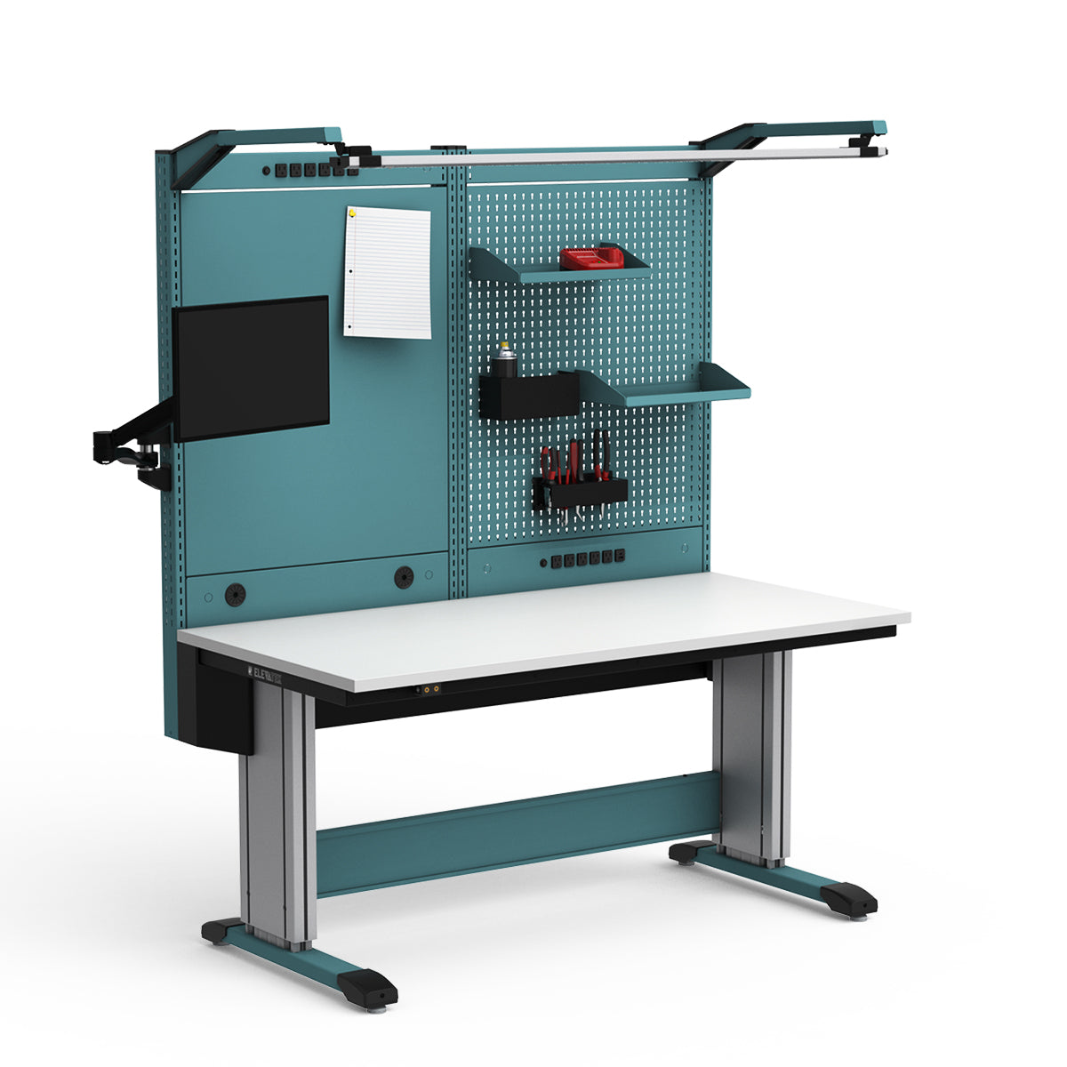 Adjustable Height Workstation - 60"W x 30"D x 74-90"H - Dissipative Top