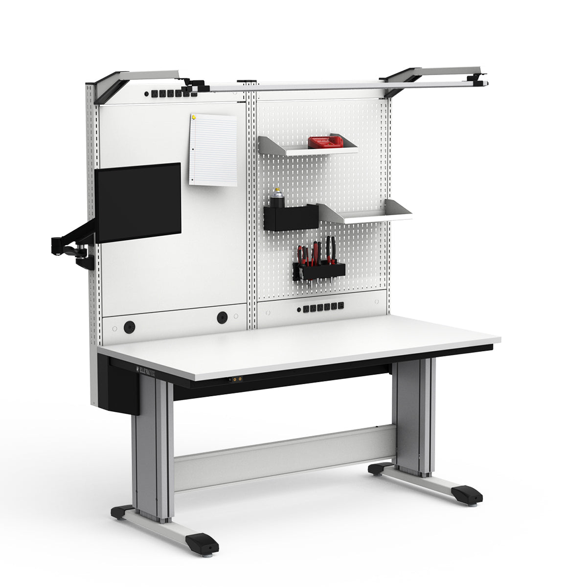 Adjustable Height Workstation - 60"W x 30"D x 74-90"H - Dissipative Top