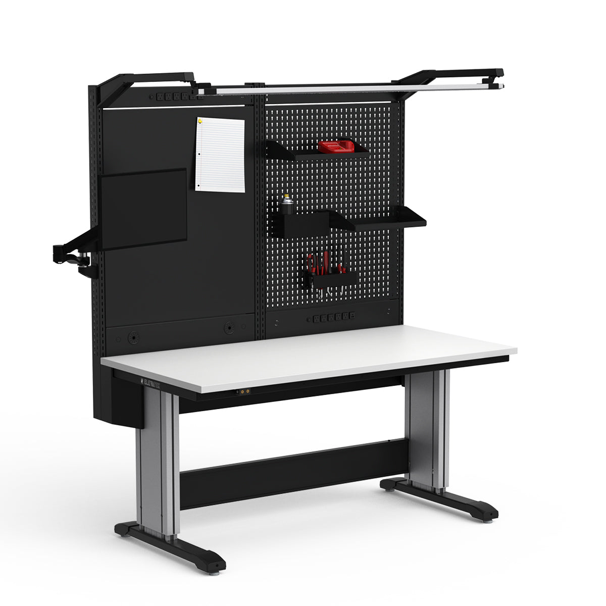 Adjustable Height Workstation - 60"W x 30"D x 74-90"H - Dissipative Top