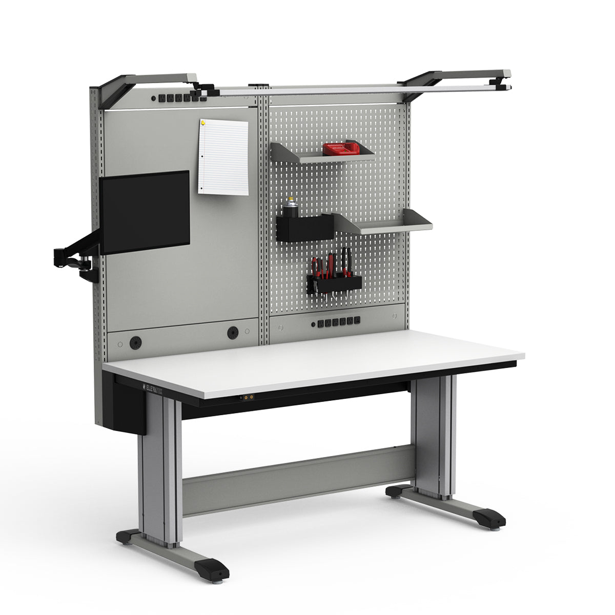 Adjustable Height Workstation - 60"W x 30"D x 74-90"H - Dissipative Top