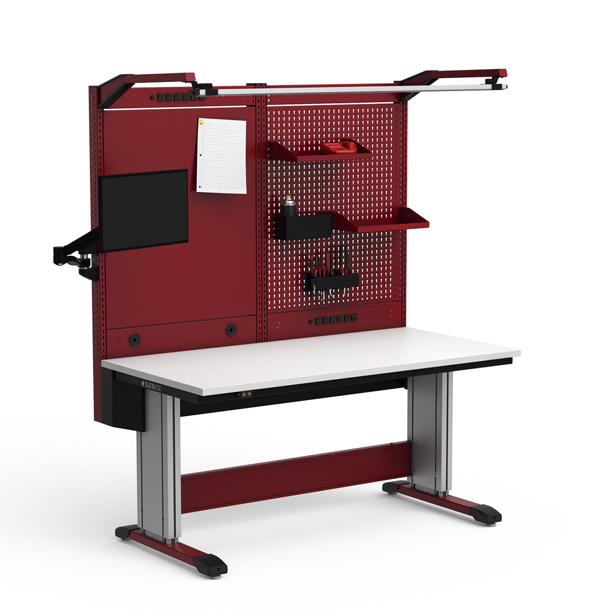 Adjustable Height Workstation - 60"W x 30"D x 74-90"H - Dissipative Top