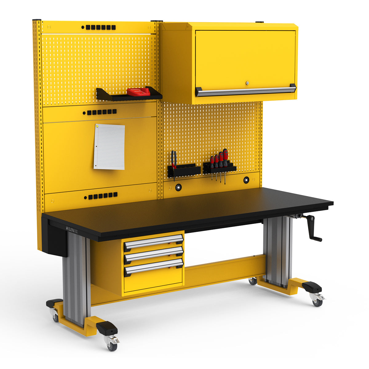 Mobile Adjustable Height Workstation - 72"W x 30"D x 77-93"H - Plastic Laminate Top
