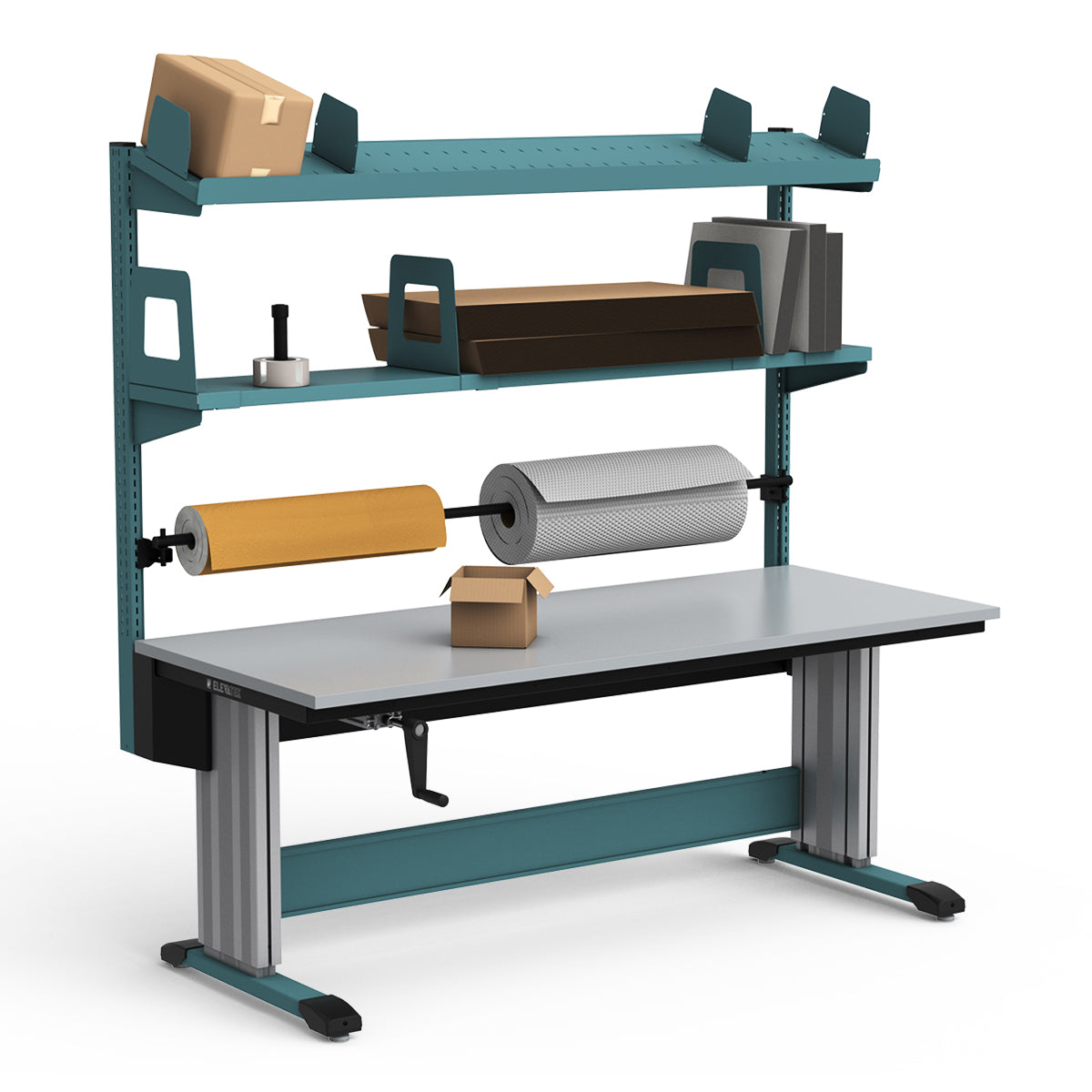 Adjustable Height Workstation - 72"W x 30"D x 83-99"H - PVC Laminate Top