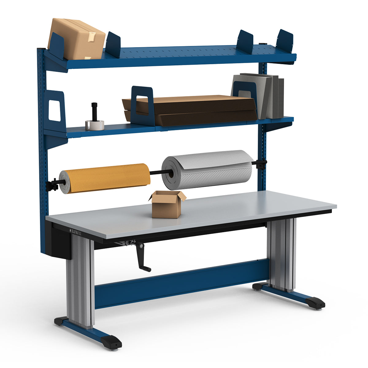 Adjustable Height Workstation - 72"W x 30"D x 83-99"H - PVC Laminate Top