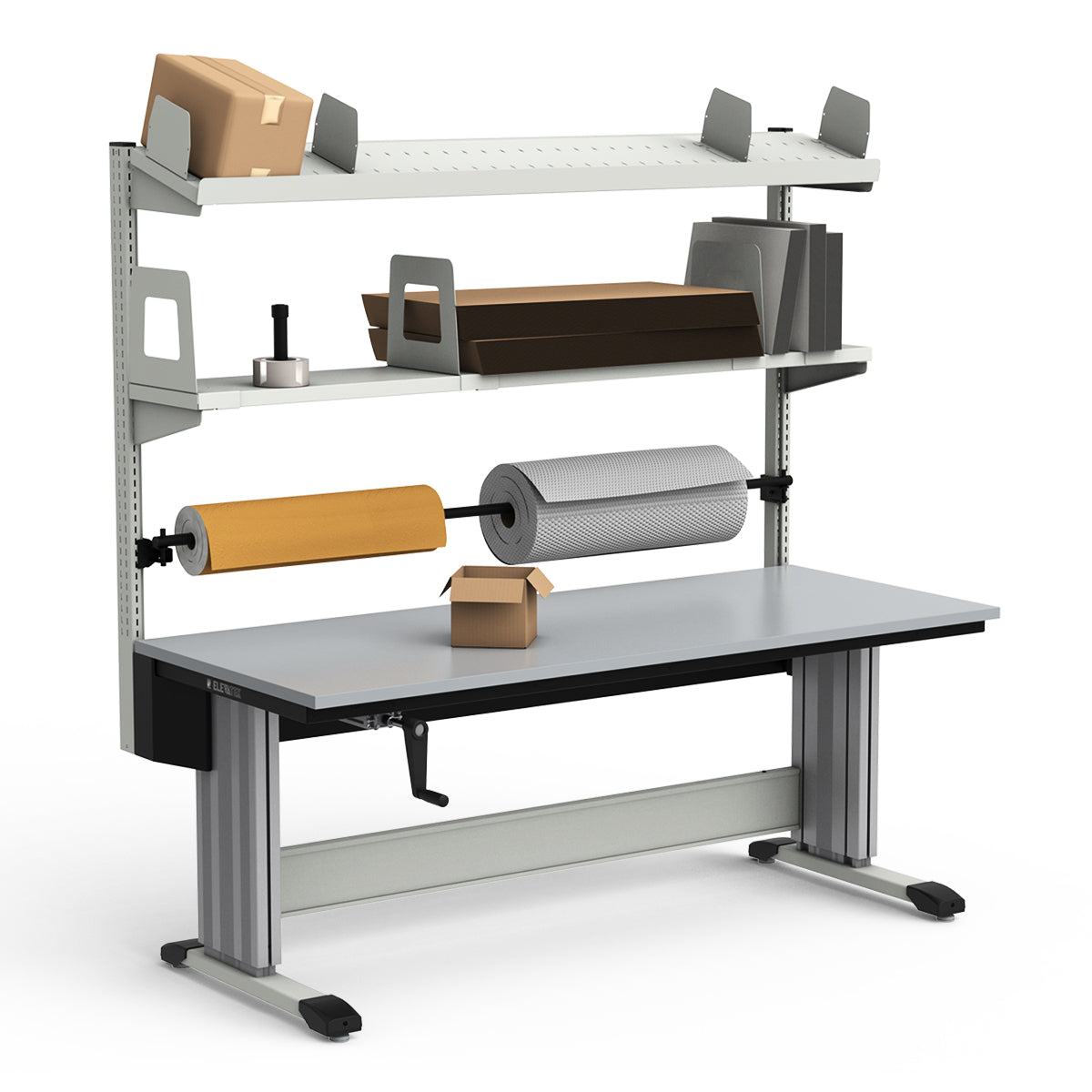 Adjustable Height Workstation - 72"W x 30"D x 83-99"H - PVC Laminate Top