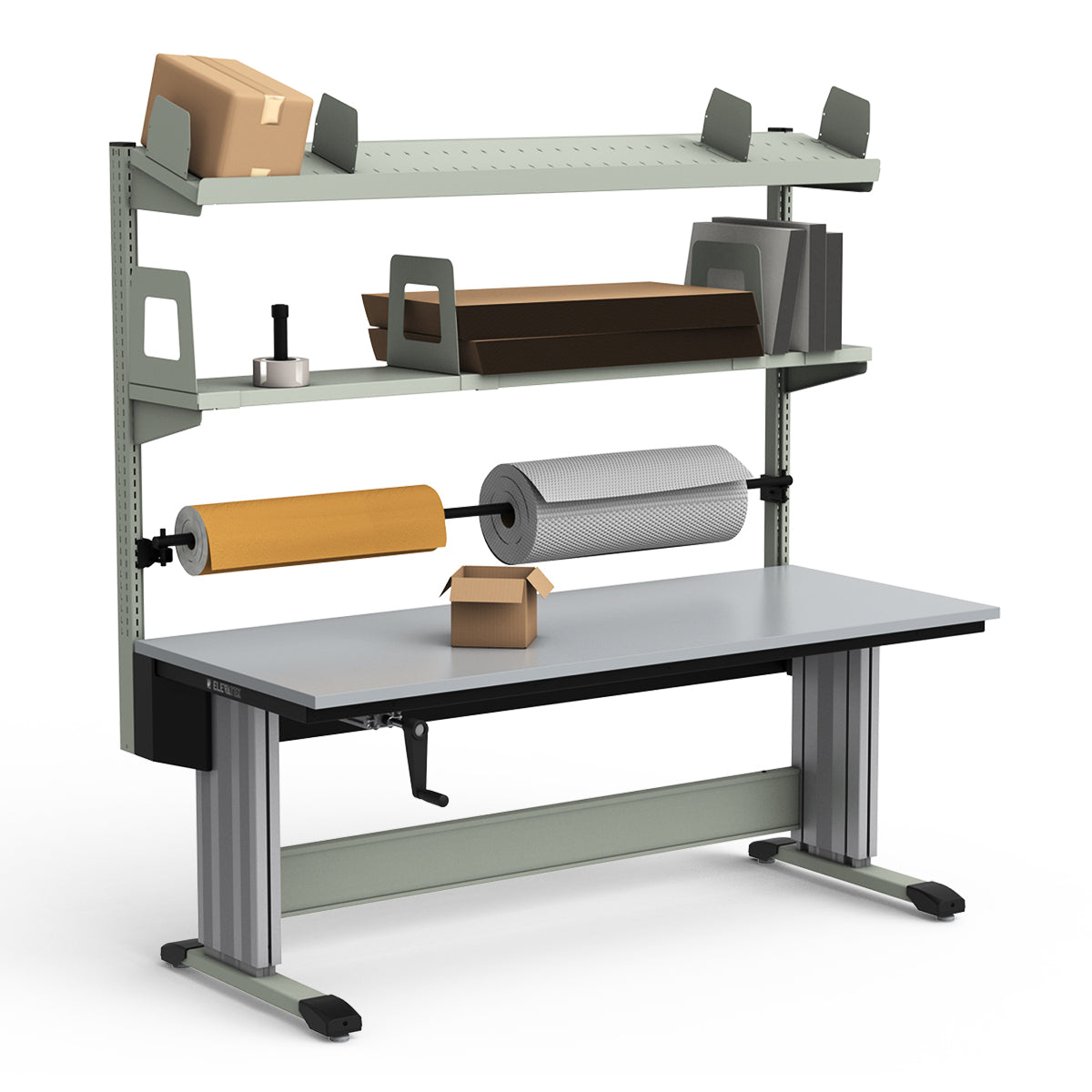 Adjustable Height Workstation - 72"W x 30"D x 83-99"H - PVC Laminate Top